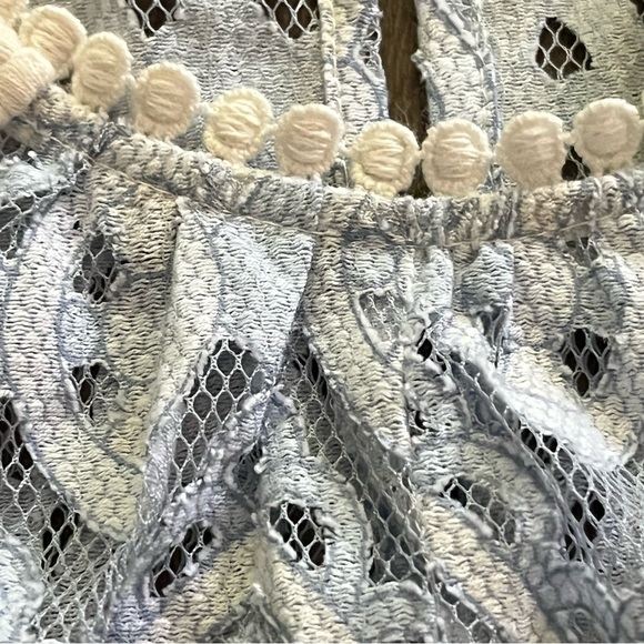 HD in Paris Anthropologie Blue Sheer Lace Top SZ XS A-Line Fairy Whimsical 34” - Picture 6 of 13